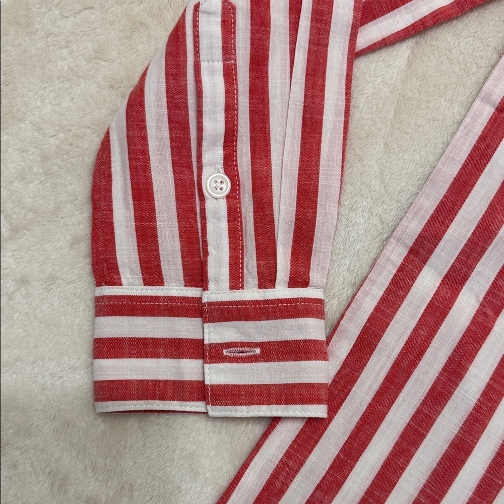 Style & Co. Red and White Striped Blouse Medium M - Picture 5 of 6